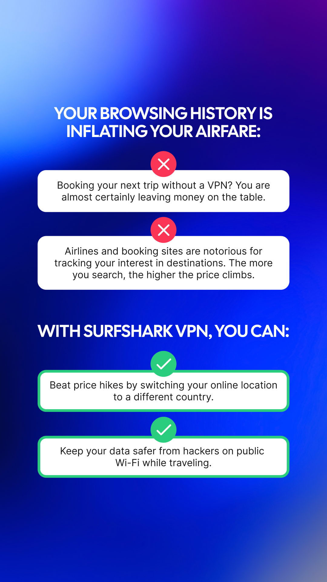 Surfshark Facebook ad