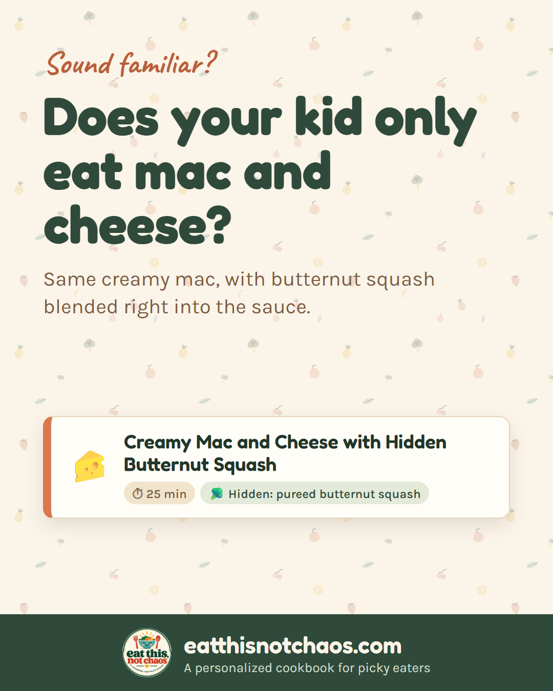 Eat This, Not Chaos Facebook ad: Eat This, Not Chaos | Personalized Recipes & Meal Plans…