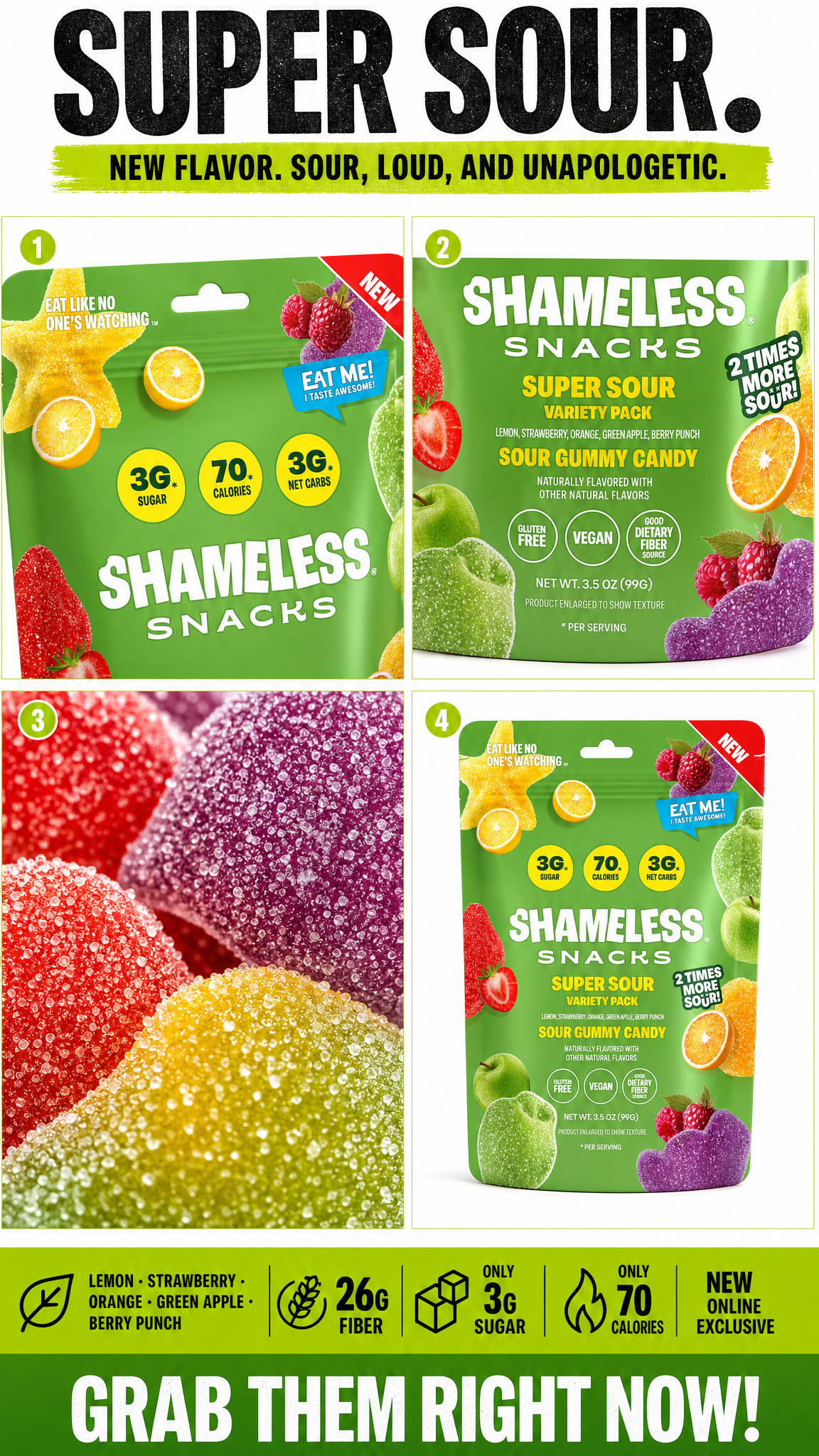 Shameless Snacks Facebook ad