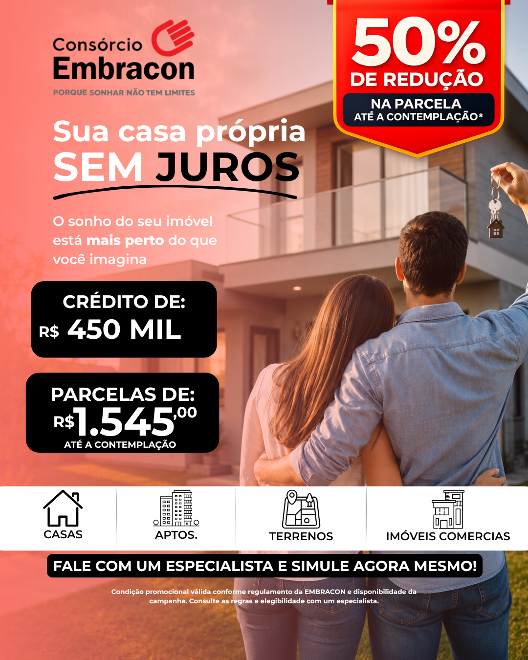 Zaion Corretora Facebook ad: Conquiste Seu Imóvel Sem Pagar Juros
