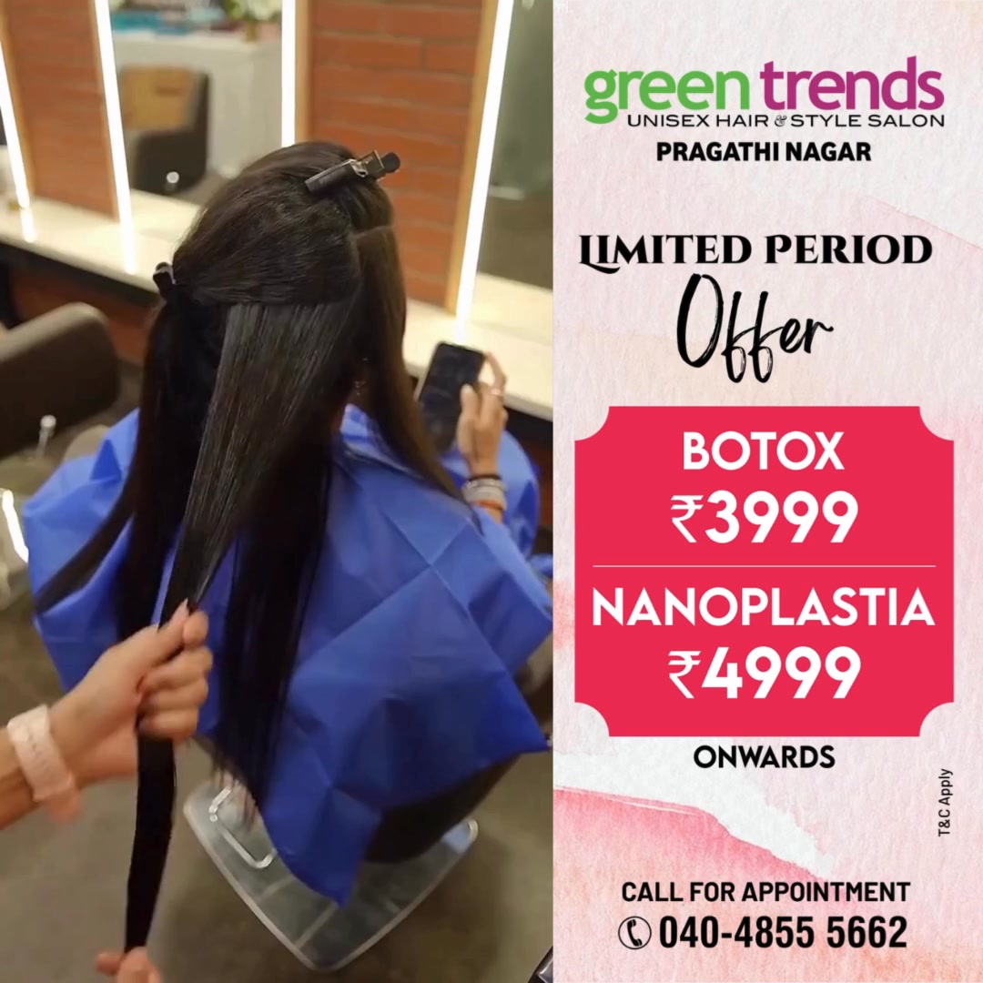 Green Trends Unisex Salon, Pragathi Nagar Facebook ad: Limited Period Offer at Green Trends Unisex Hair…