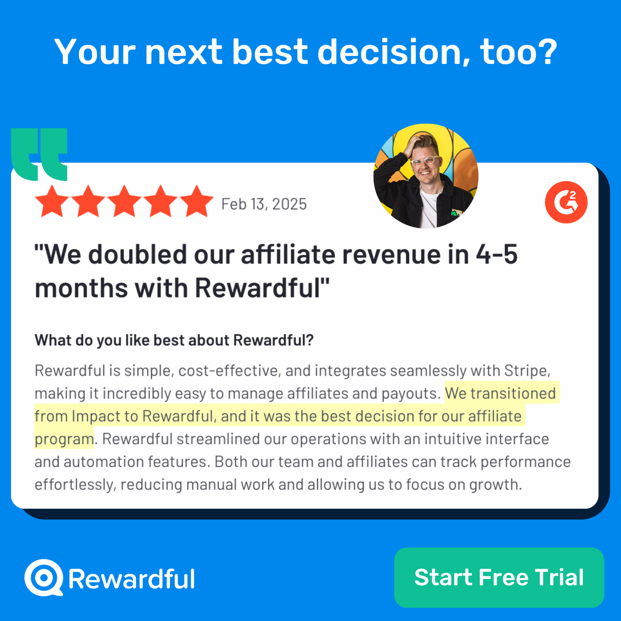 Rewardful Facebook ad
