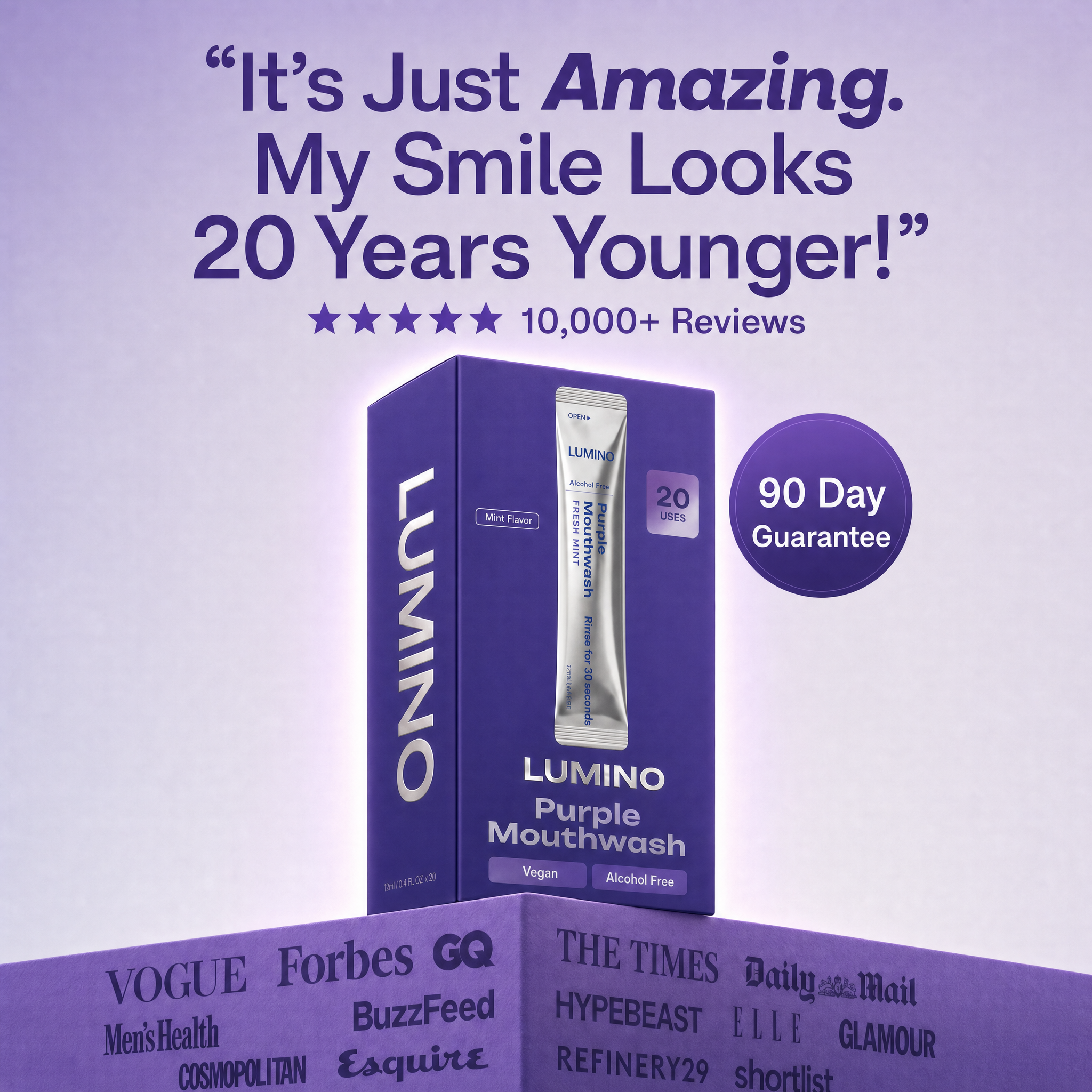 LuminoHealth Facebook ad: Steal Your Youthful Smile Back In 30 Seconds