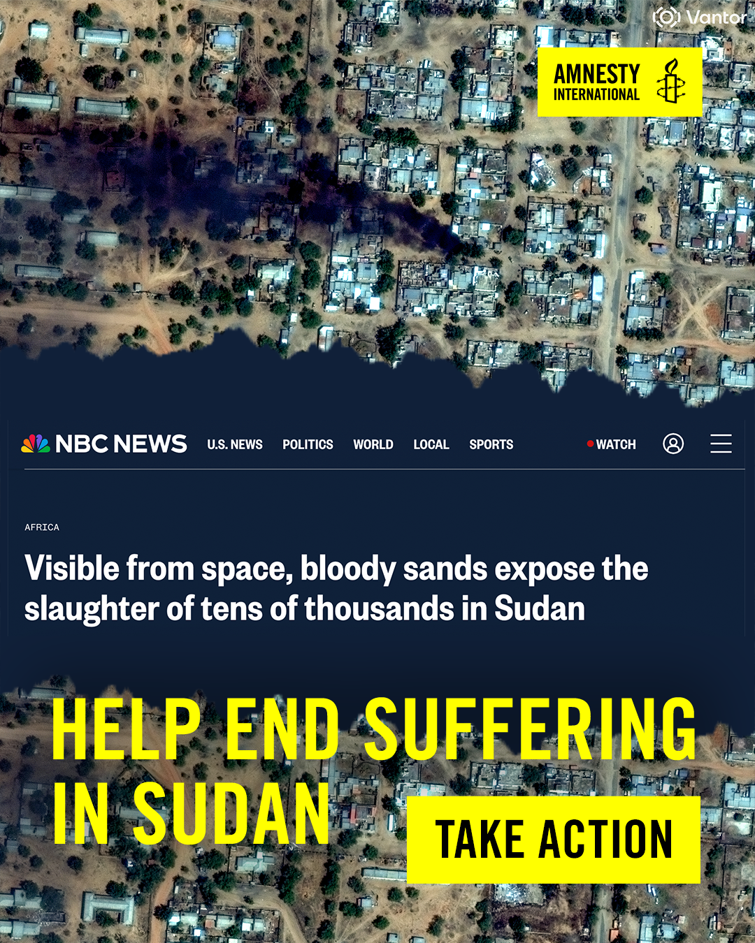 Amnesty International USA Facebook ad: Demand Action to 𝐏𝐫𝐨𝐭𝐞𝐜𝐭 𝐂𝐢𝐯𝐢𝐥𝐢𝐚𝐧𝐬