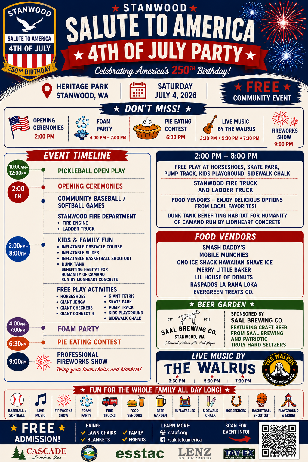 Stanwood Salute to America Facebook ad: Stanwood's 4th of July Party & Fireworks Show