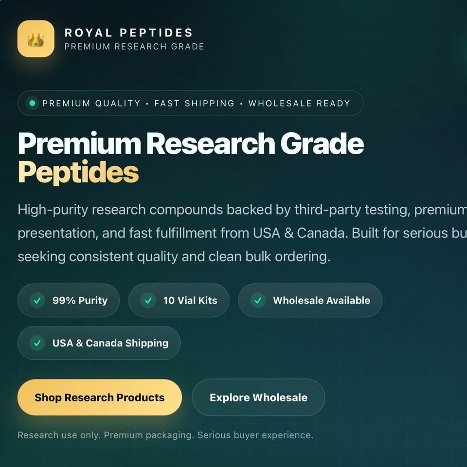 Royal Peptides USA Facebook ad: Premium Research Grade