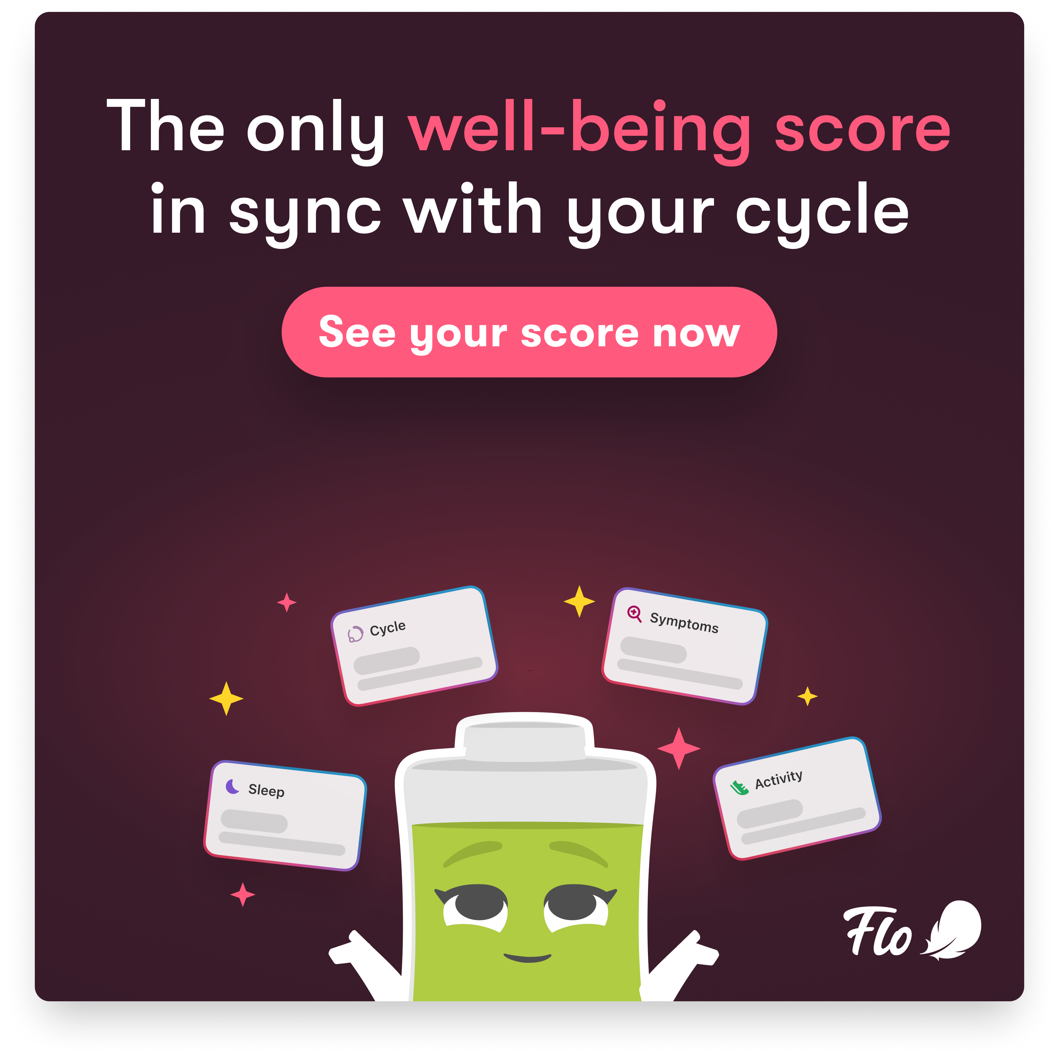 Flo Health App Facebook ad: Start using Flo today!