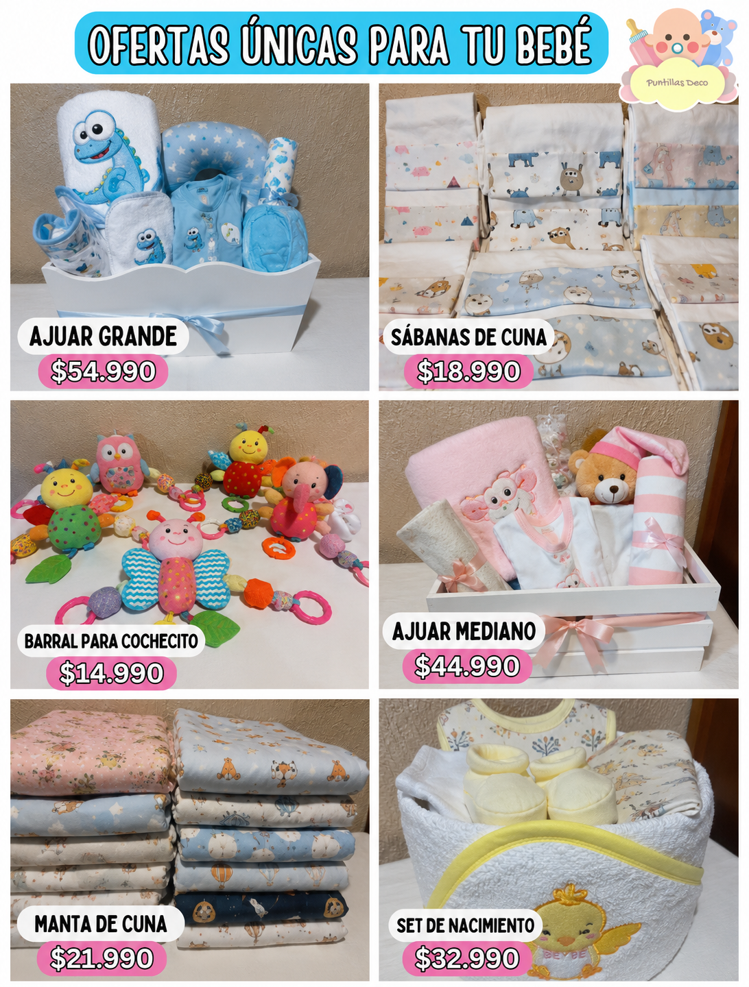 Puntillas Deco Facebook ad: Todo lo que tu bebé necesita está en Puntillas Deco
