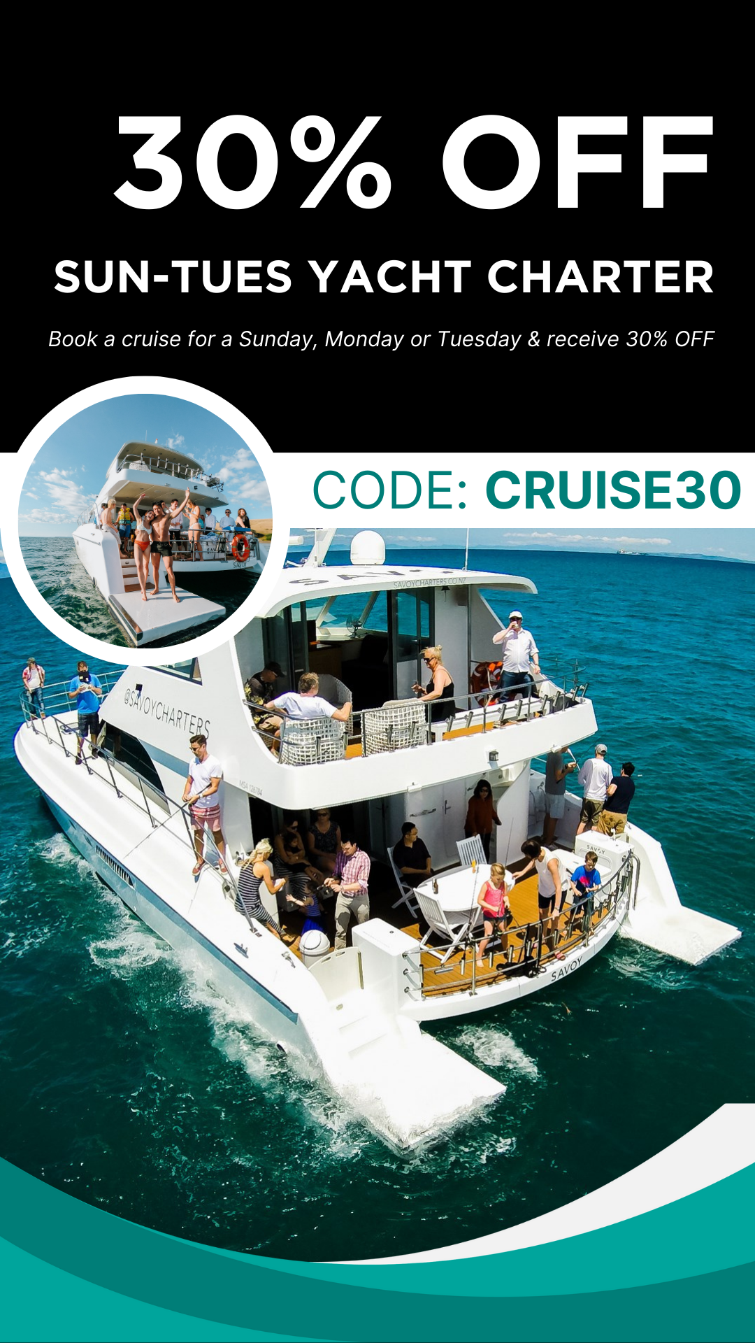 Savoy Charters Facebook ad from Dec 5, 2025