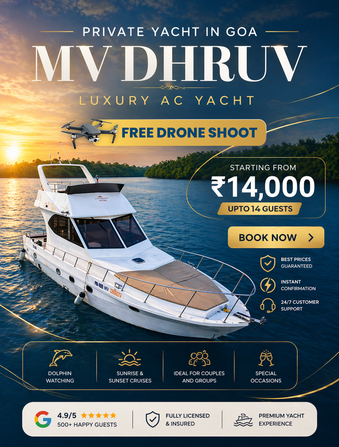 Navigate Yachts & Events Facebook ad: Chat with us