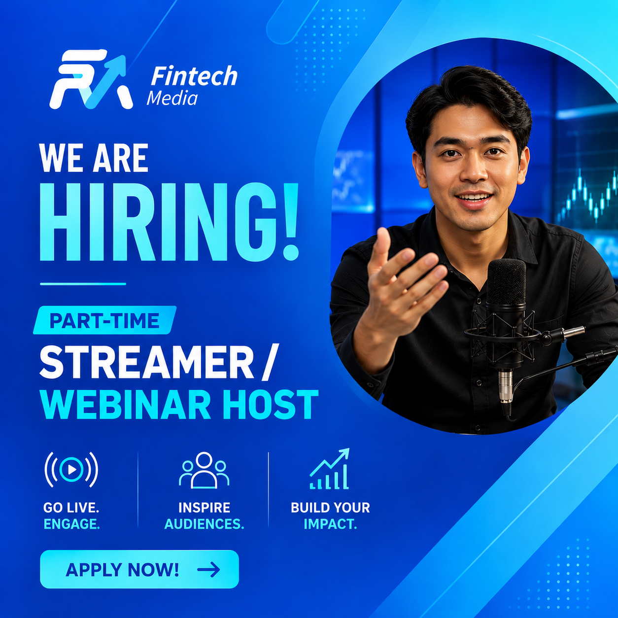 InstaTrade Facebook ad: Confident on Camera? Turn It Into a Career in Forex Media