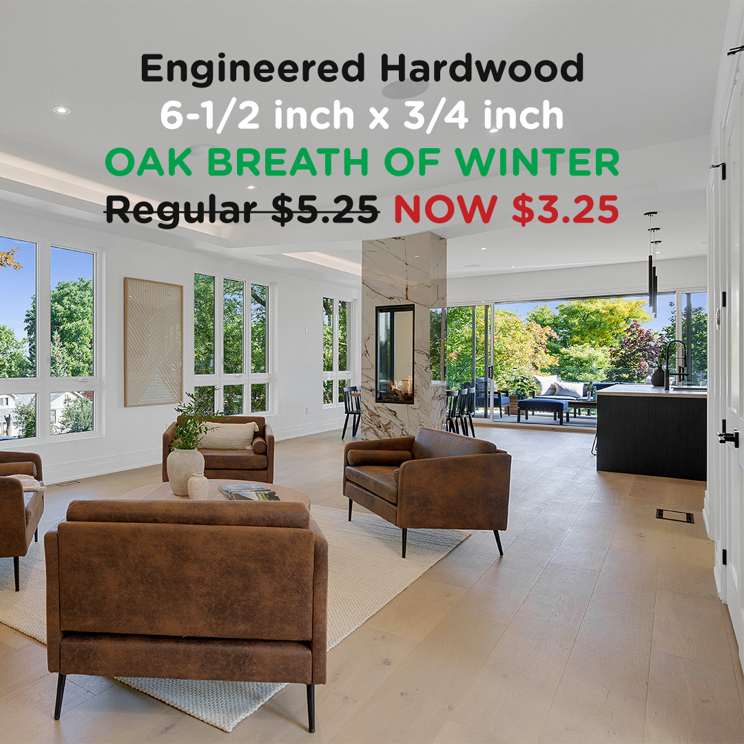 Reno Depot Facebook ad: $3.25 per square foot engineered hardwood flooring sized…