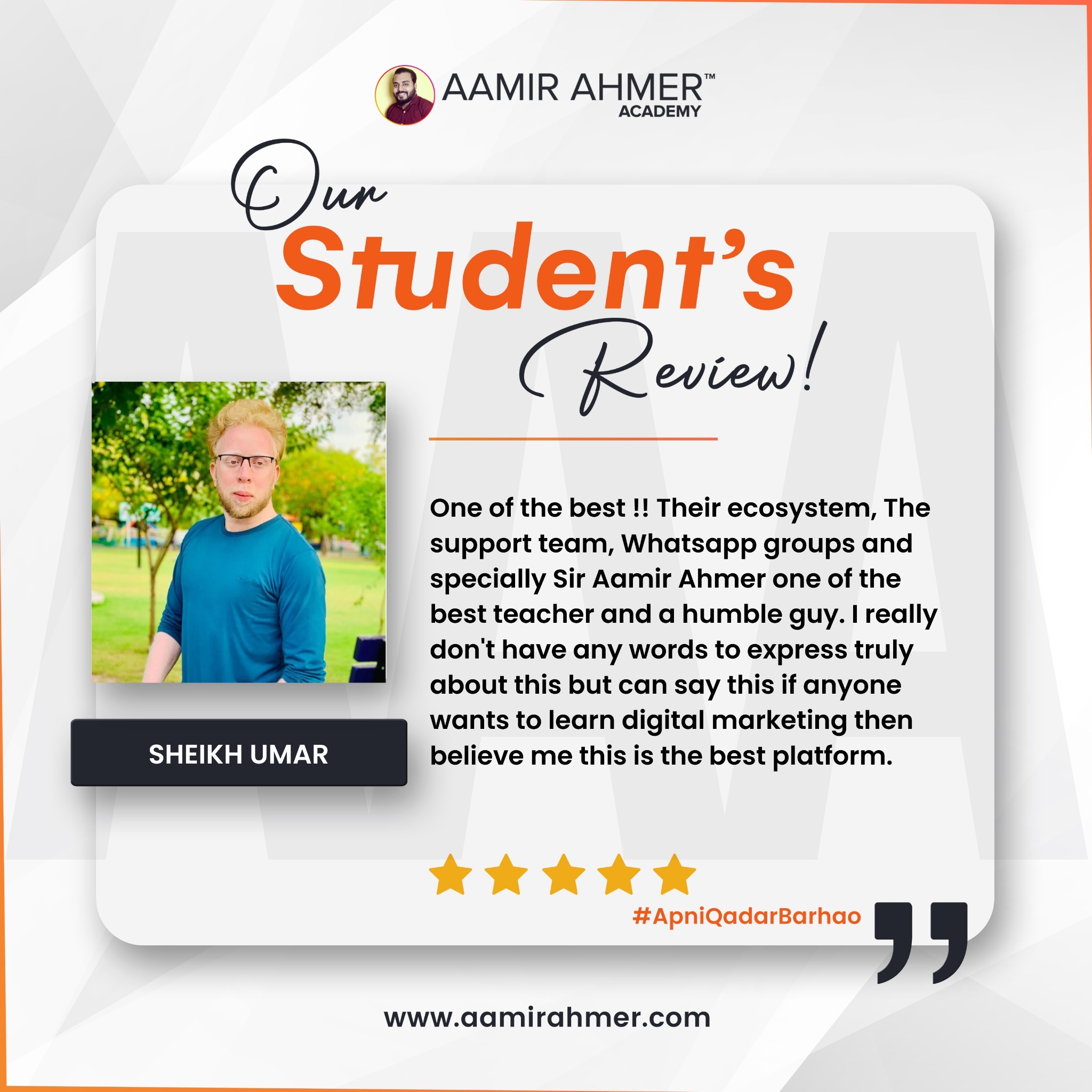 Aamir Ahmer Academy Facebook ad