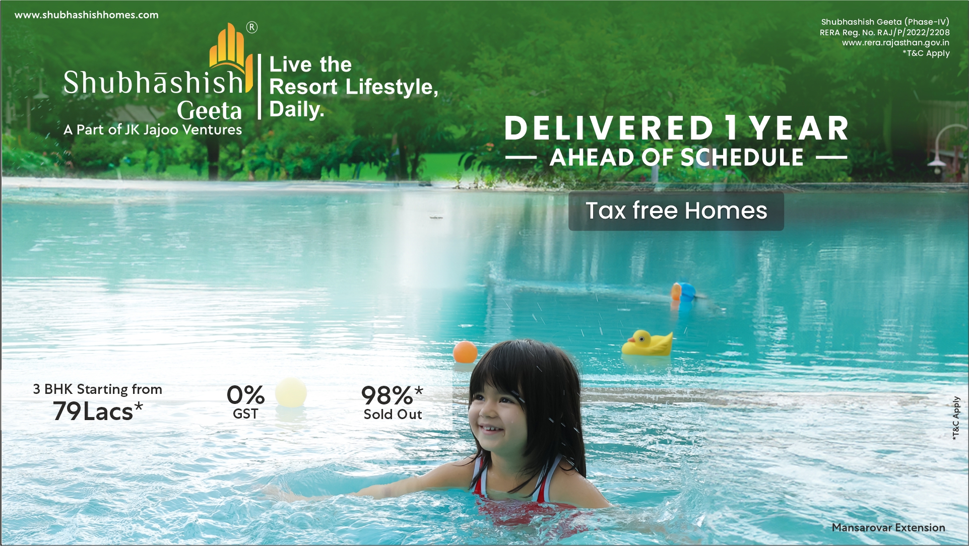 Shubhashish Homes Facebook ad from Aug 5, 2025