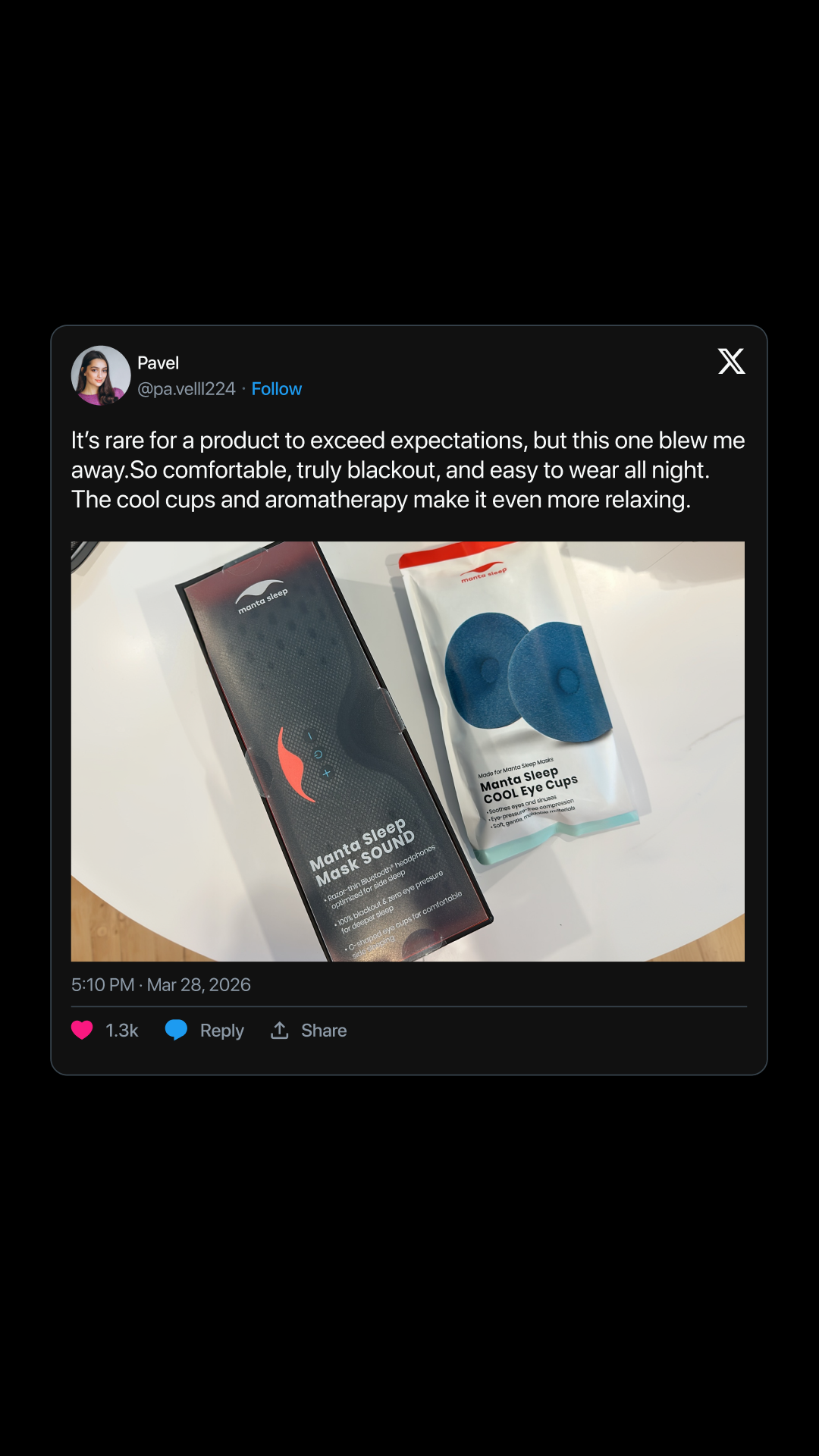 Manta Sleep Facebook ad