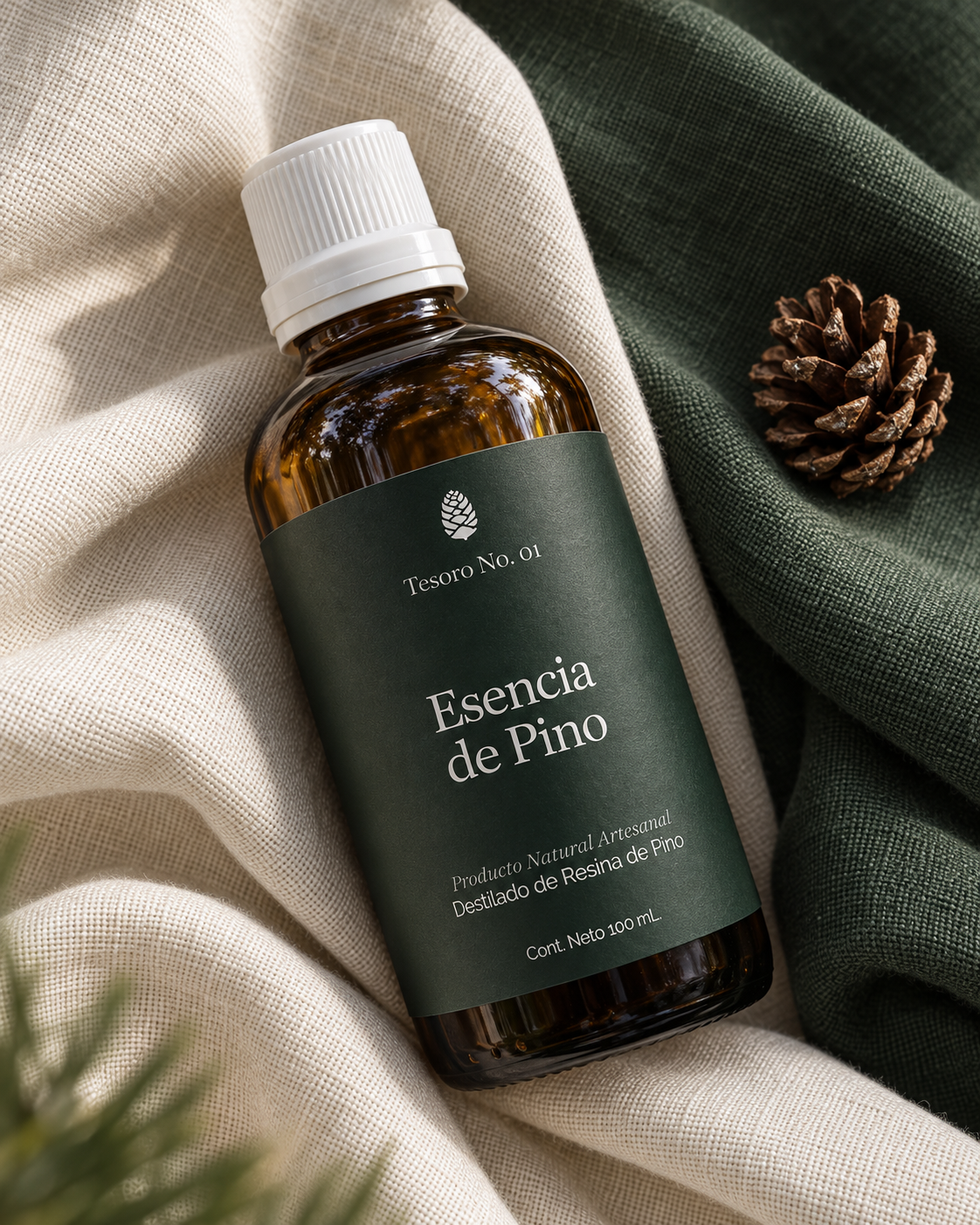Tienda del Bosque Facebook ad: Vuelve a lo esencial con Esencia de Pino…