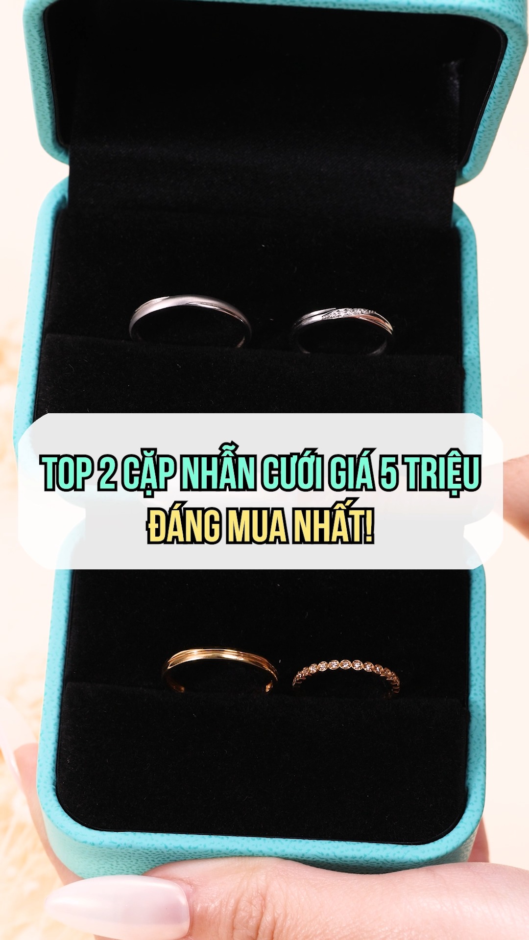 Nhẫn Cưới Kim Ngọc Thủy Facebook ad: Top 2 cặp nhẫn cưới giá 5 triệu…