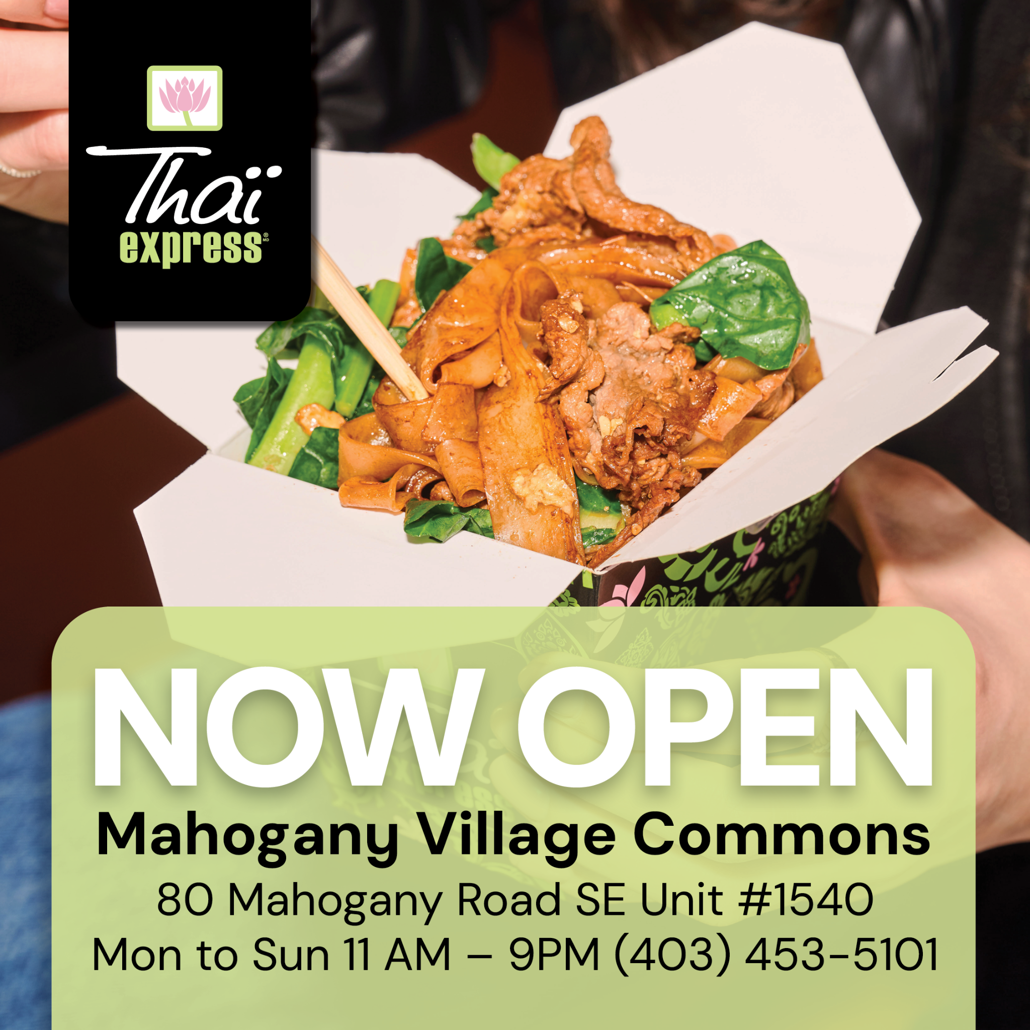 THAI EXPRESS Facebook ad: Calgary, we’re open!