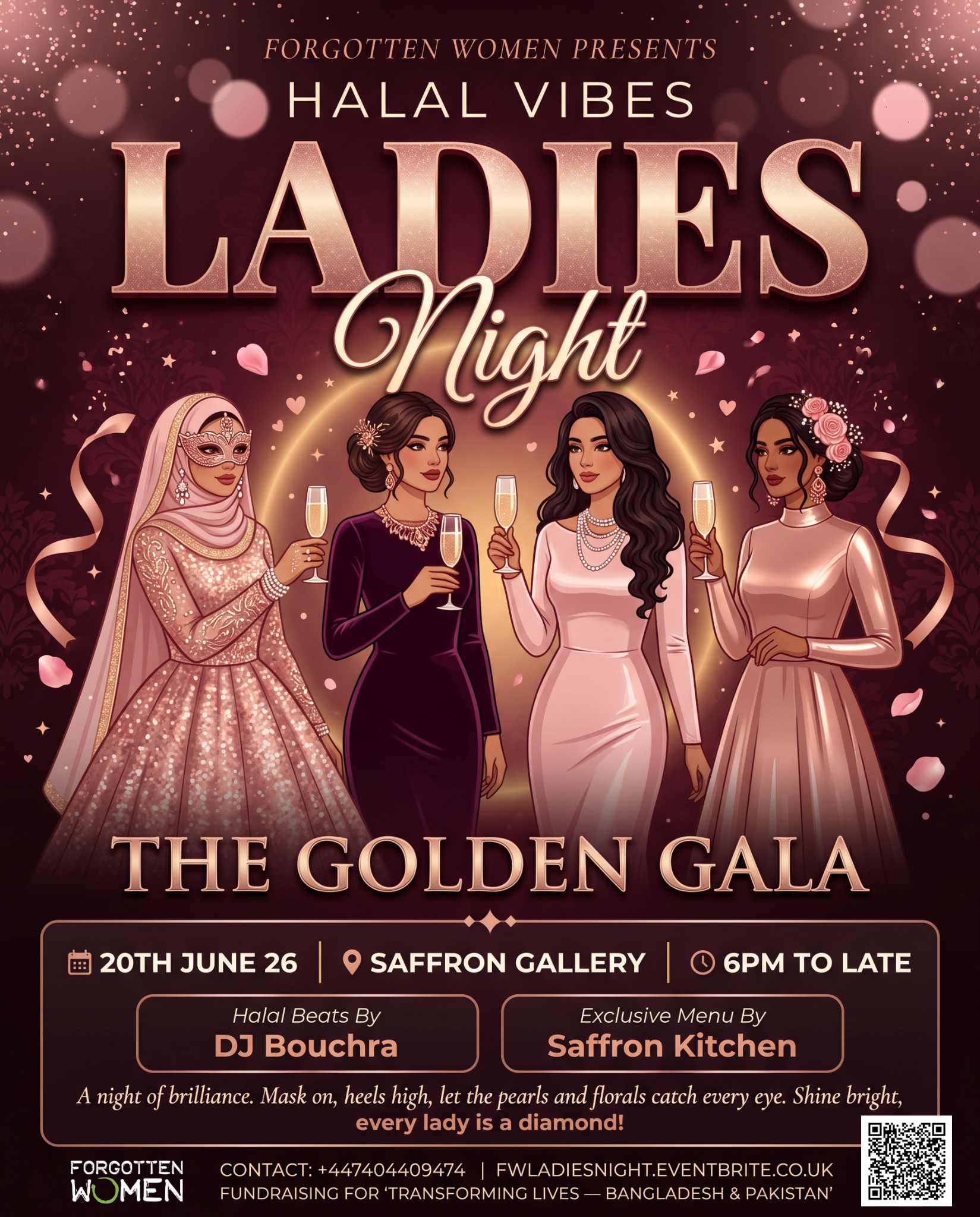 Eventsatforgottenwomen Facebook ad: Ladies Night: The Golden Gala (Halal Vibes)