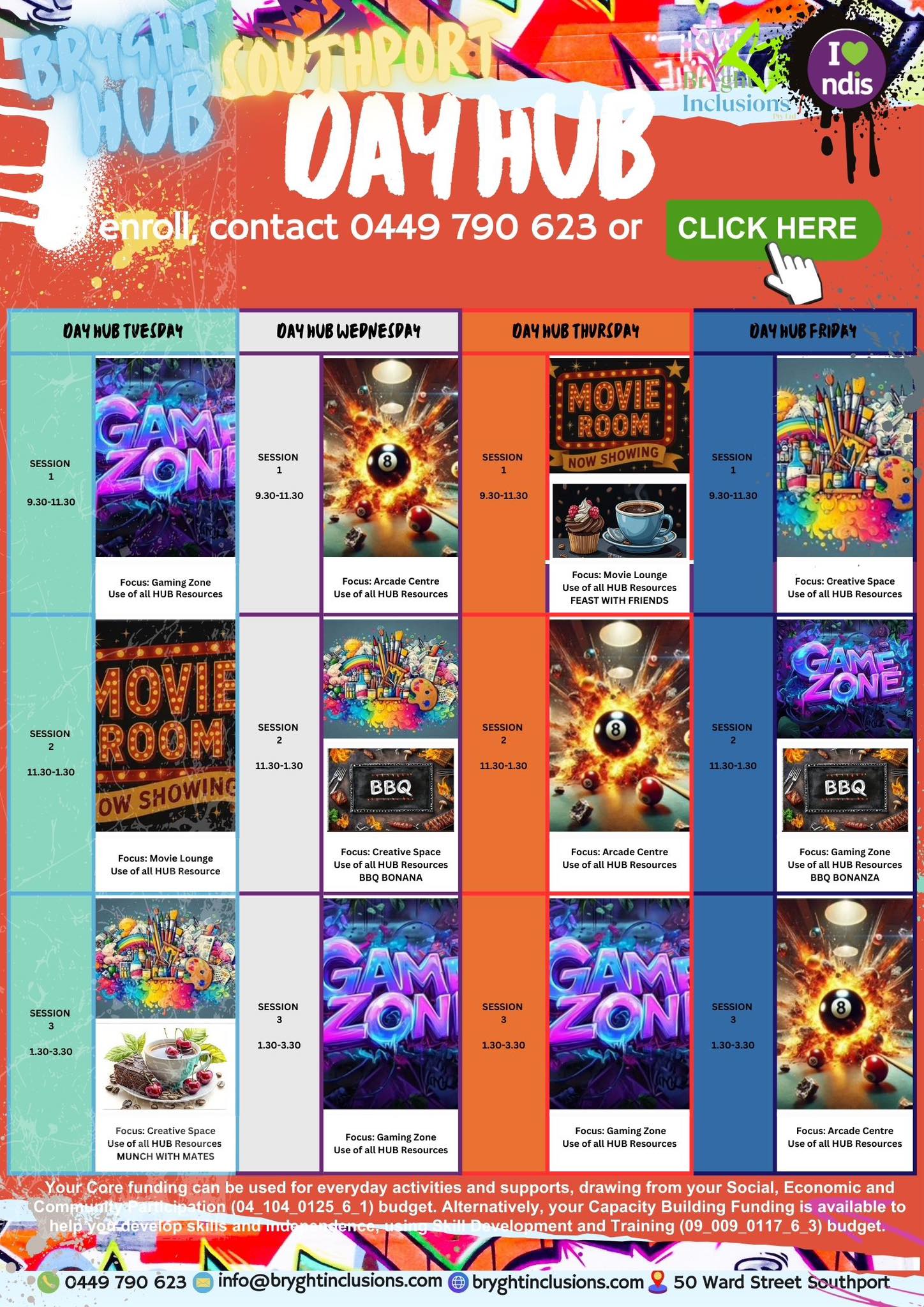 Bryght Inclusions NDIS Social Groups Facebook ad: DAY CLUB