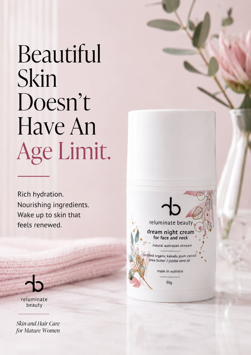 Reluminate beauty Facebook ad