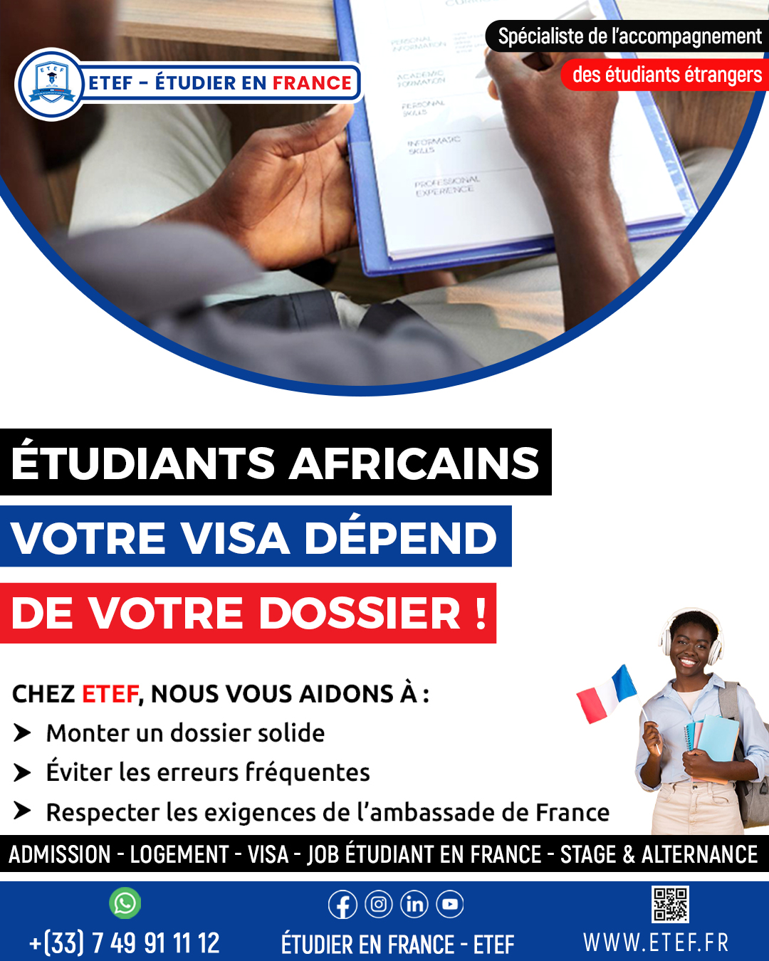 Etudier en France - ETEF Facebook ad