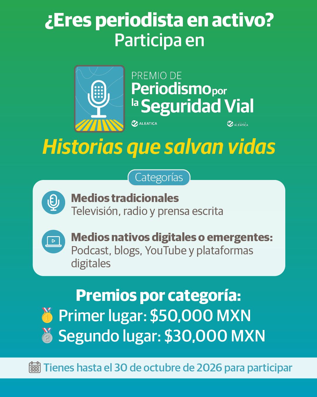 Aleatica Facebook ad: Historias que salvan vidas.
