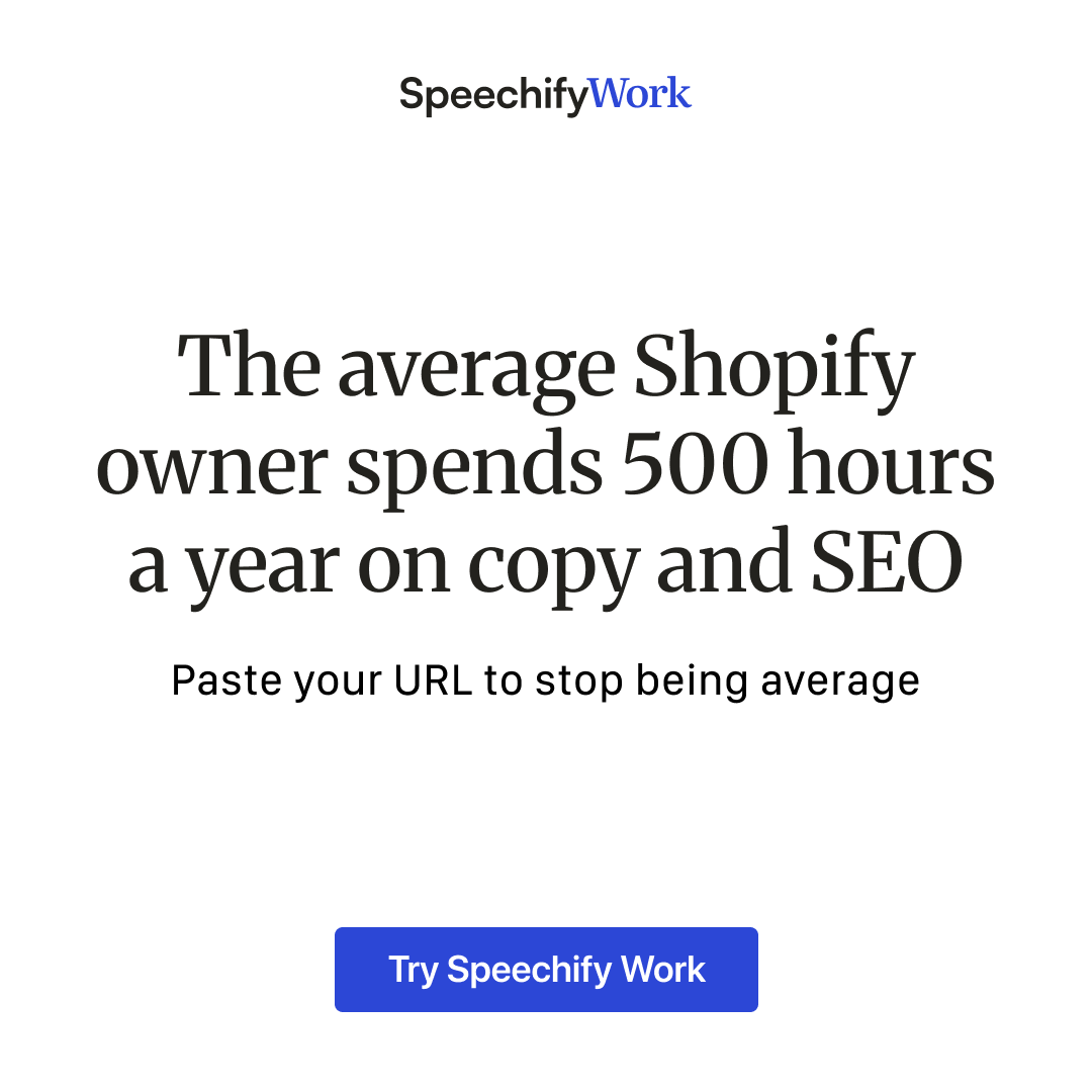 Speechify Work Facebook ad