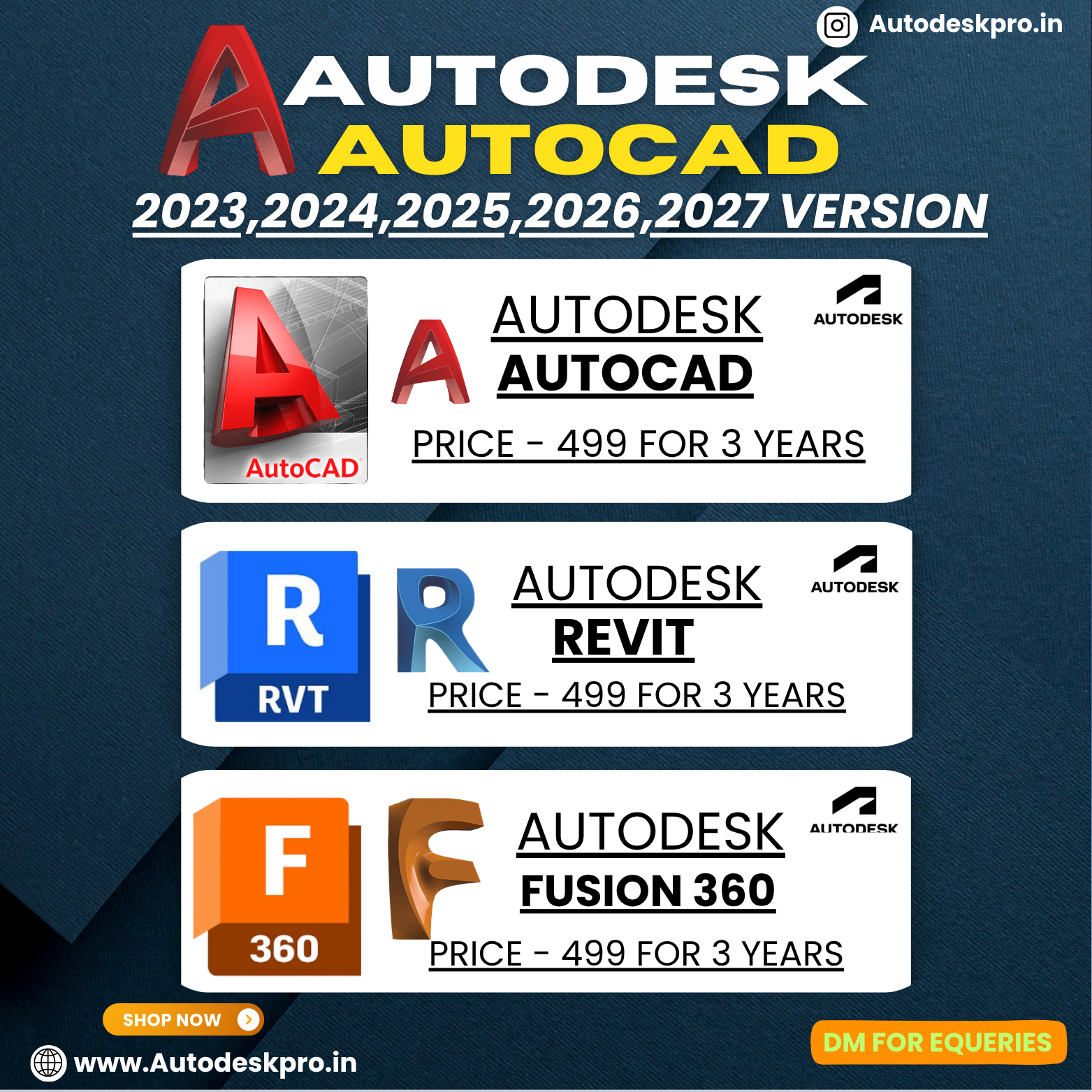 Autodeskpro.in Facebook ad: Autodesk Software (2023-2027 Versions)