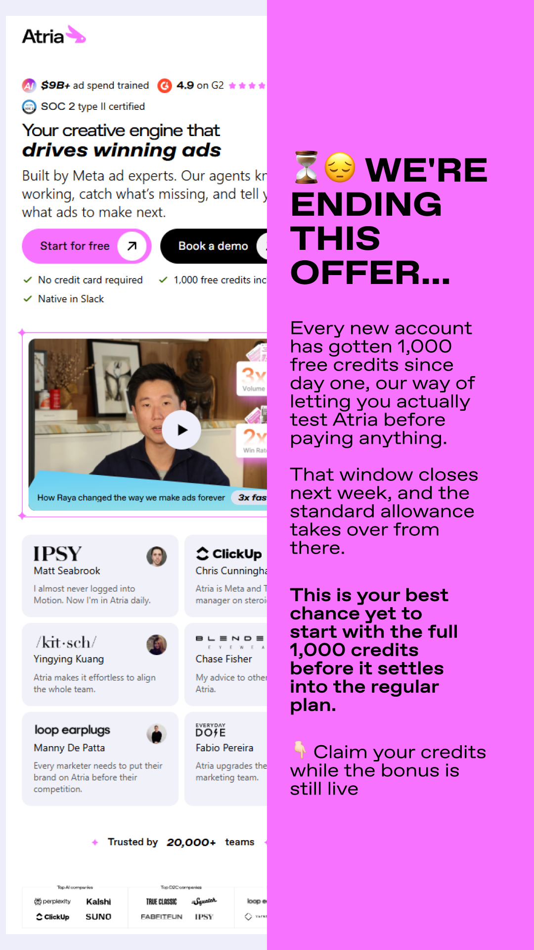 Atria AI Facebook ad