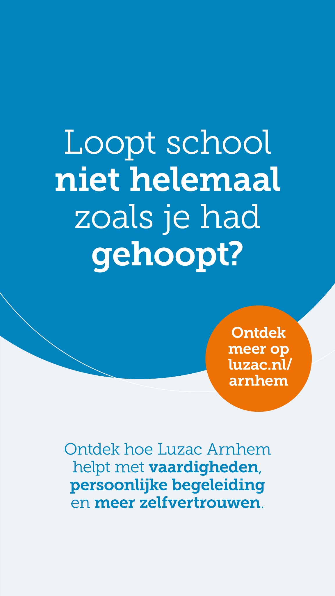 Luzac Arnhem Facebook ad: Overstappen kan nog steeds!