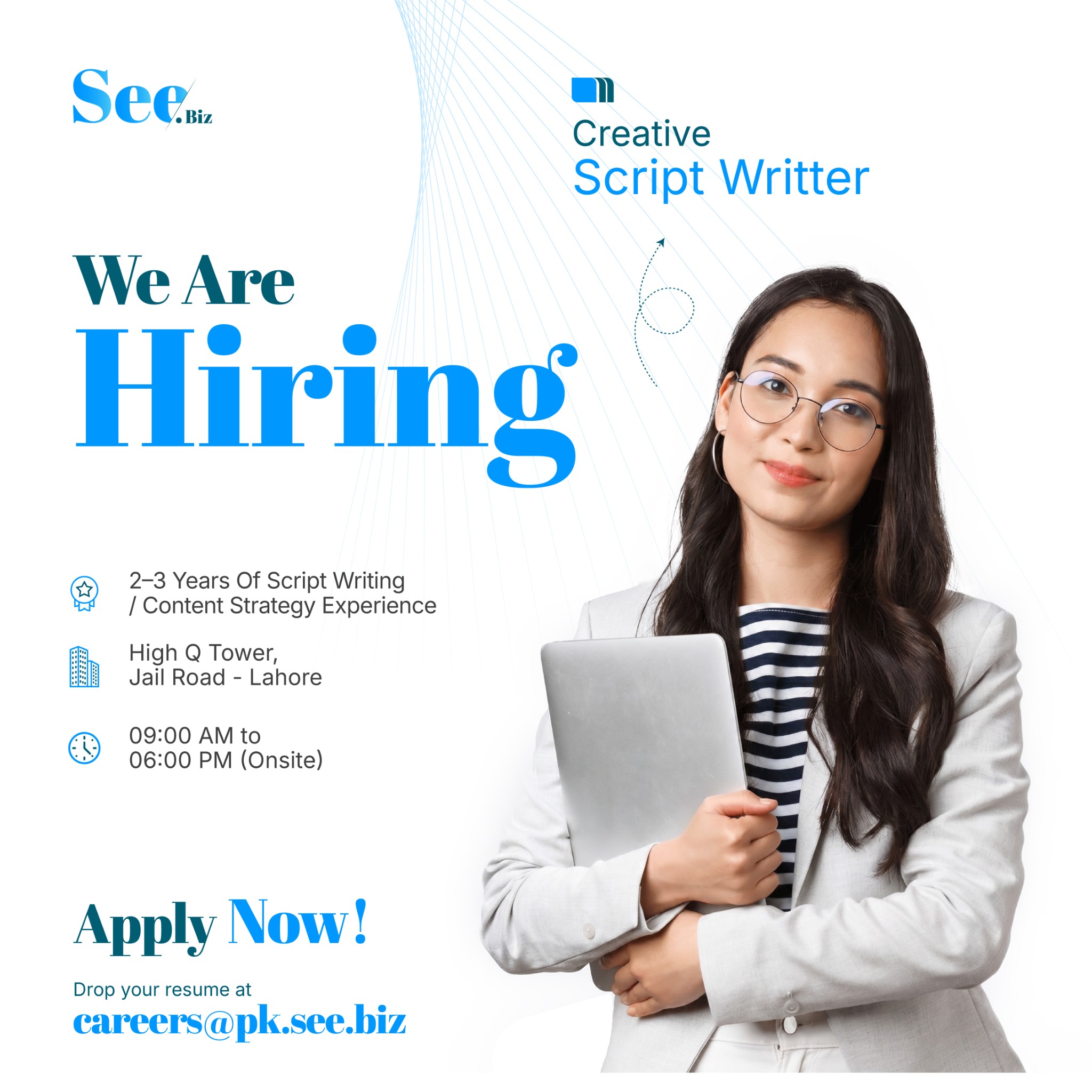 SeeBiz PVT Facebook ad: Creative Script Writer - SeeBiz