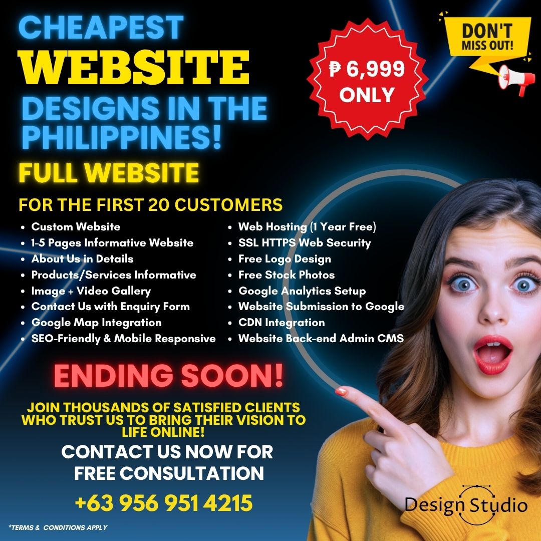 Design Studio Facebook ad: CHEAPEST WEBSITE DESIGNS IN THE PHILIPPINES!