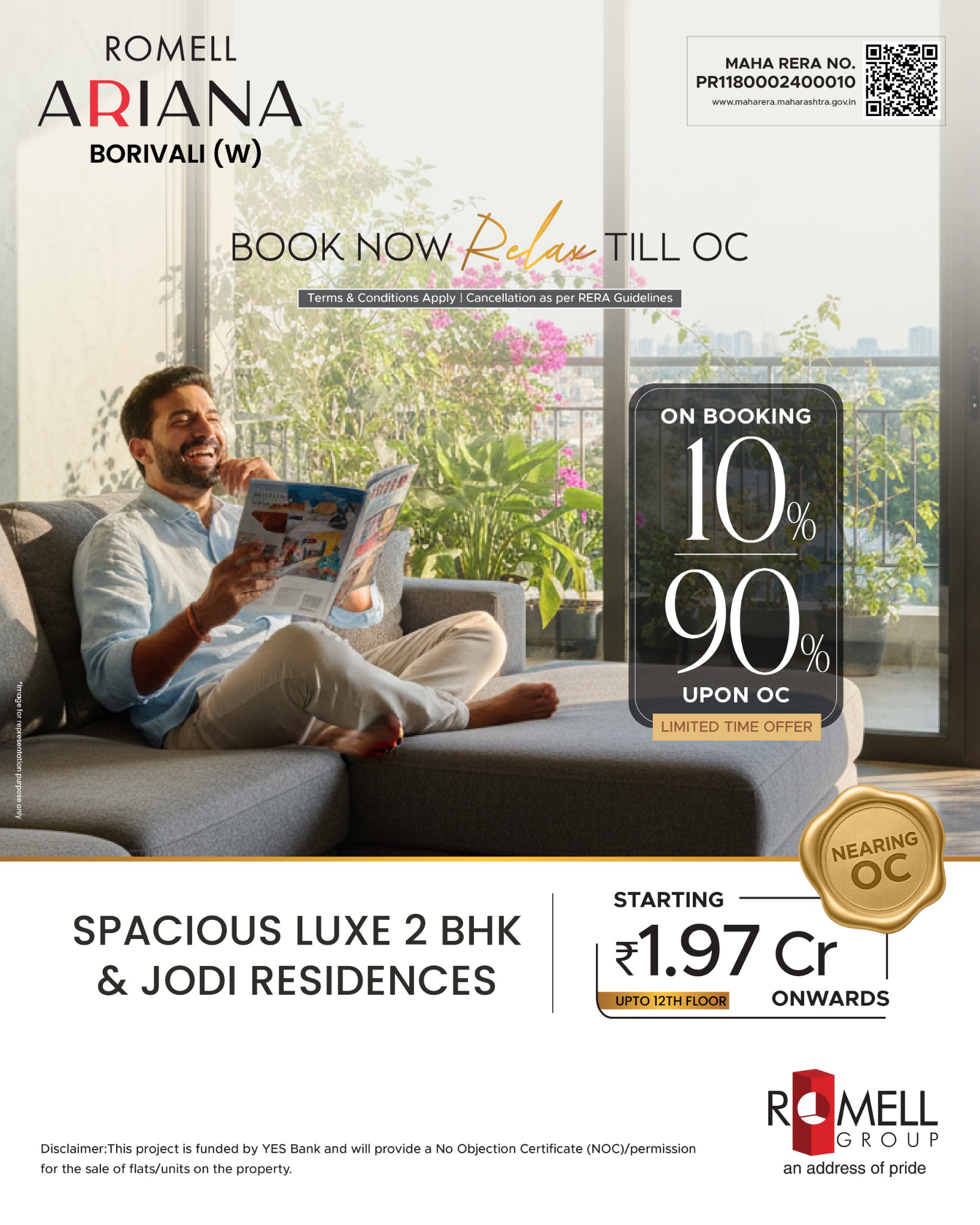 Romell Group Facebook ad: 2 BHK at Borivali West ₹2.24 Cr* All Incl.