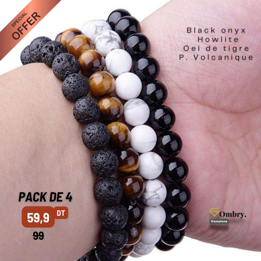 Gombry - ڨمبري Facebook ad: PROMO (Pack de 4 Bracelet en pierre naturelle)