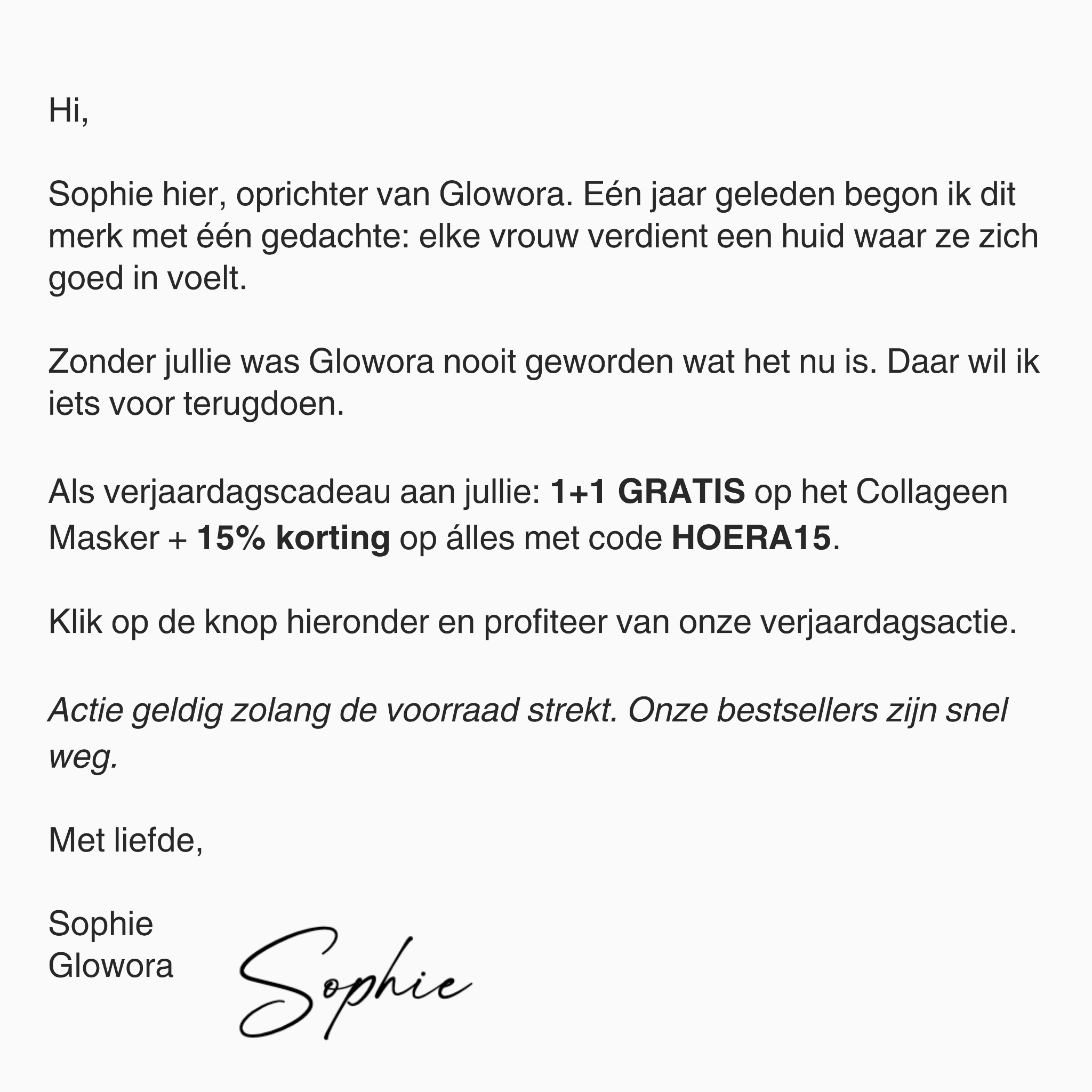 Glowora Facebook ad