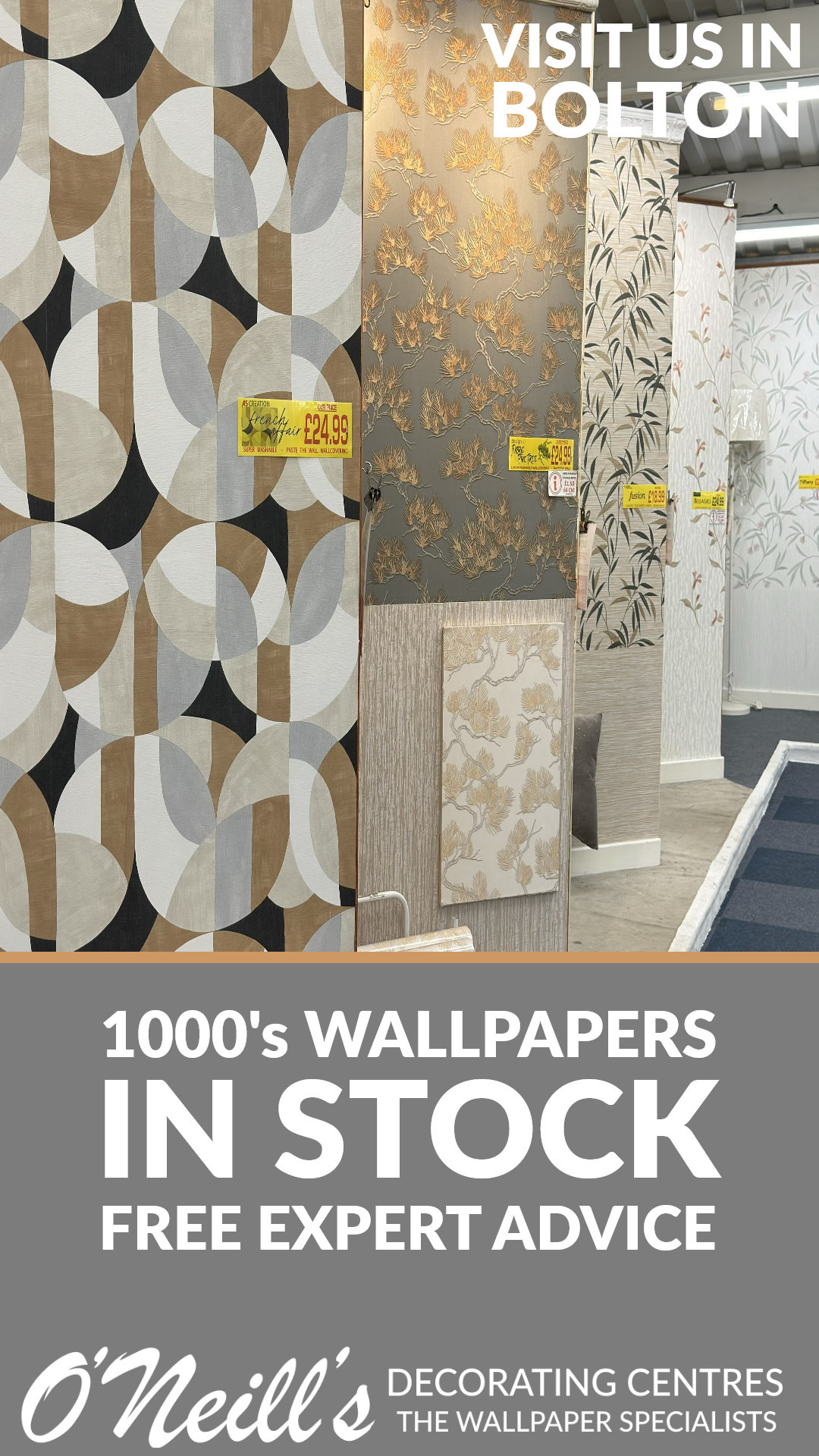 O'Neill's Decorating Centre - The Wallpaper Specialists Facebook ad