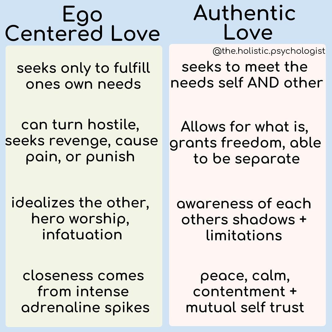 Organic Health - Simple Ways to Live a Healthy Life Facebook ad: Authentic Love or Ego-centred Love