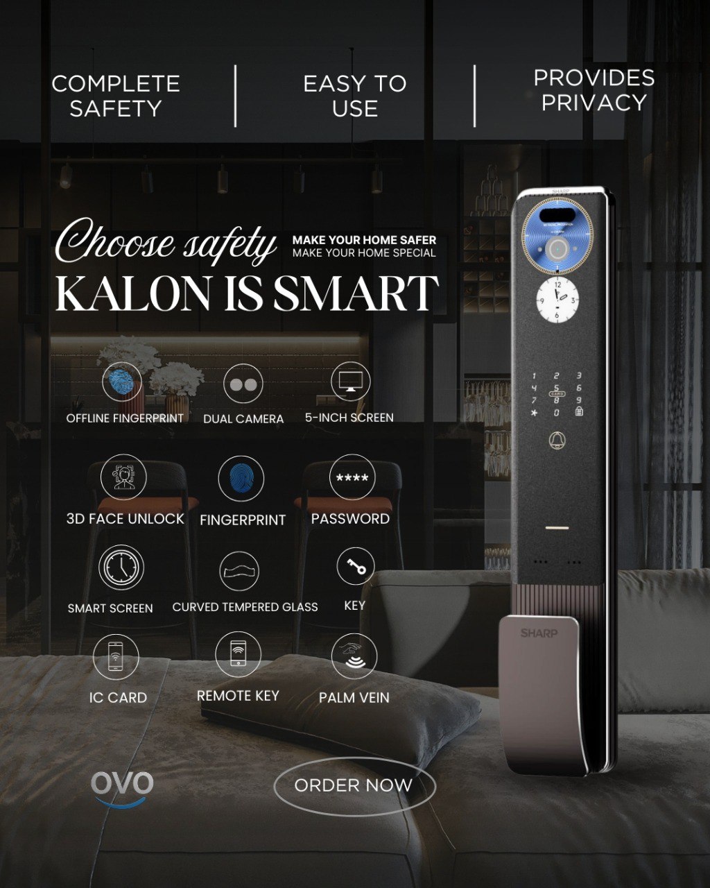 Ovo automaion Facebook ad: ودّع المفاتيح… وابدأ عصر الأمان الذكي مع Sharp…