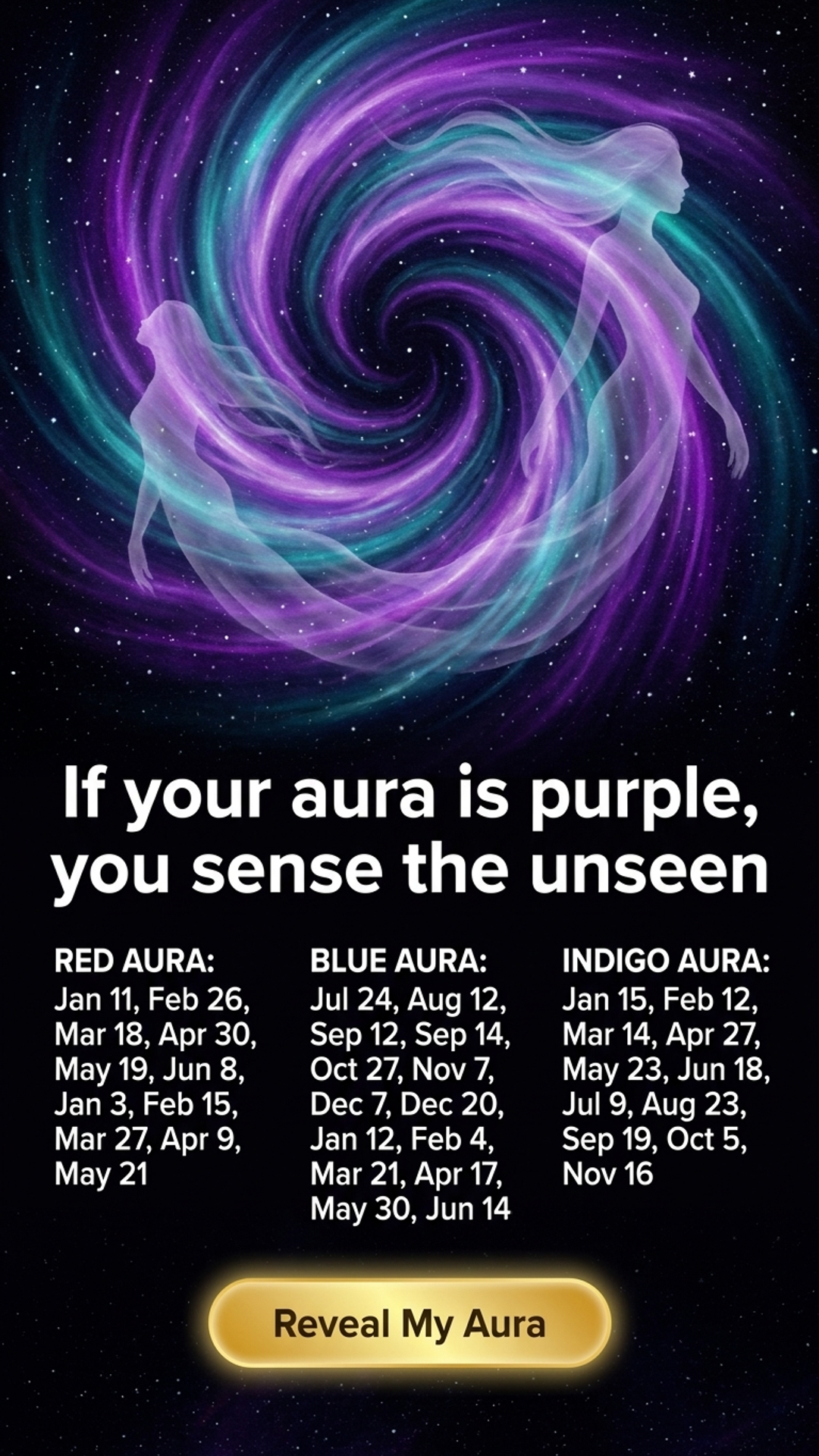 Natal Chart & Aura Reading Facebook ad: Reveal your aura colour
