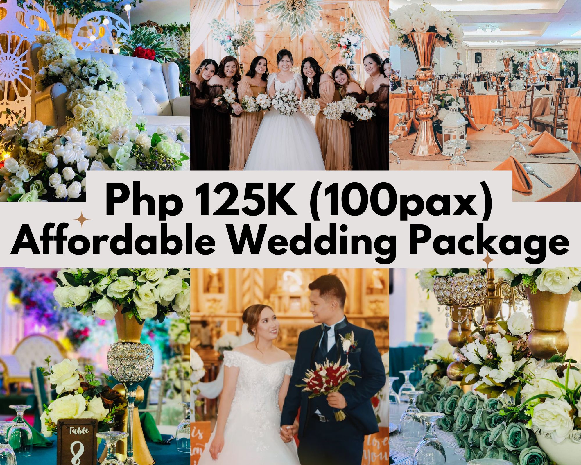 Aliyah smile Facebook ad: WEDDING PACKAGE FOR 100 PAX ONLY P125,000!