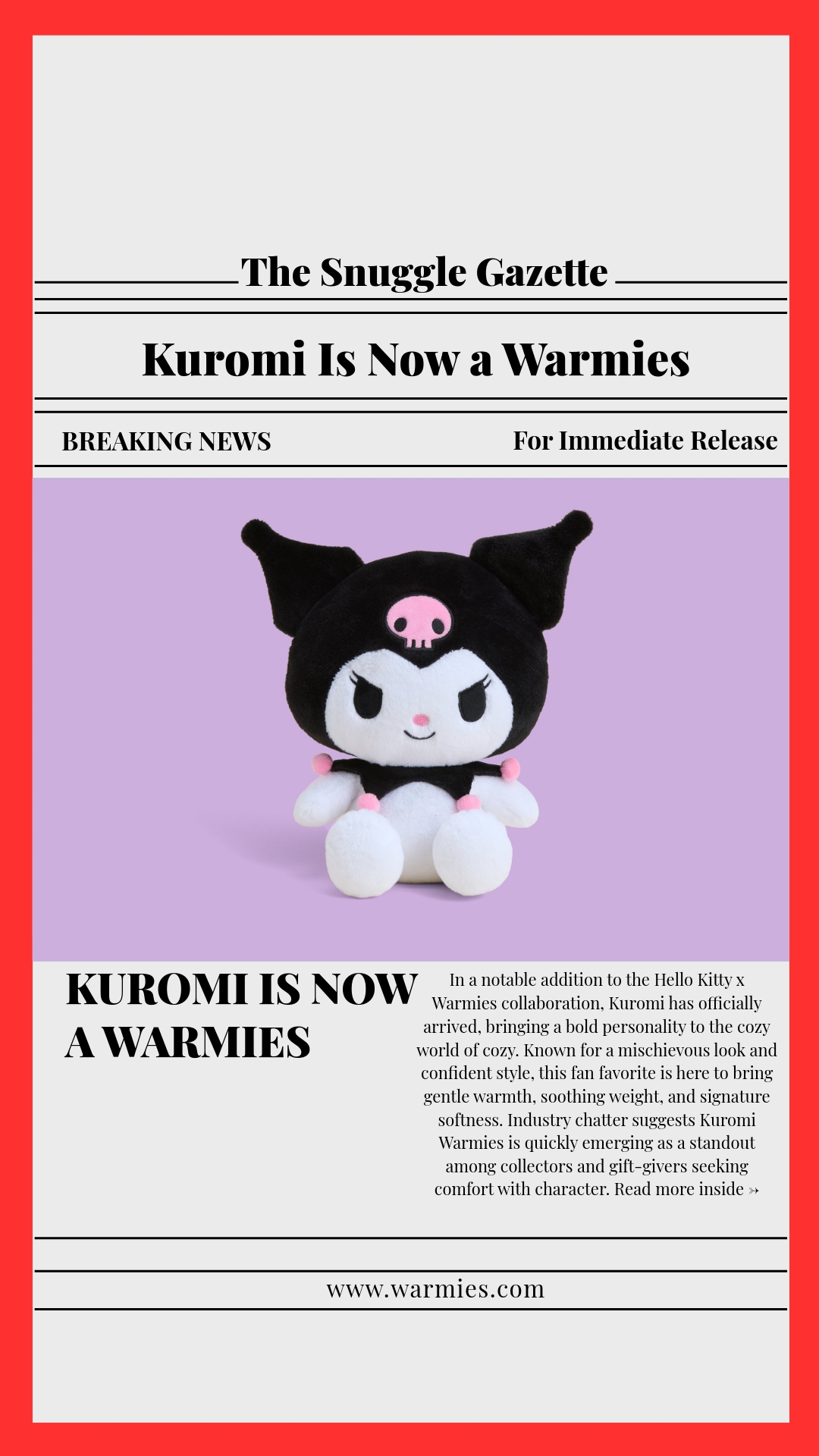 Warmies USA Facebook ad