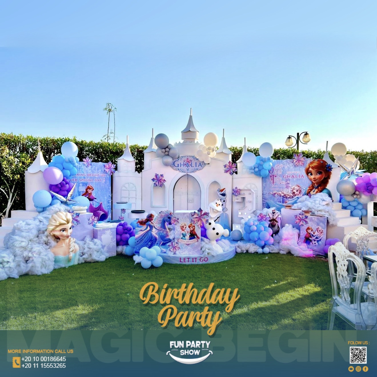 Fun Party Show.Eg Facebook ad: Don’t book a birthday party before seeing this!