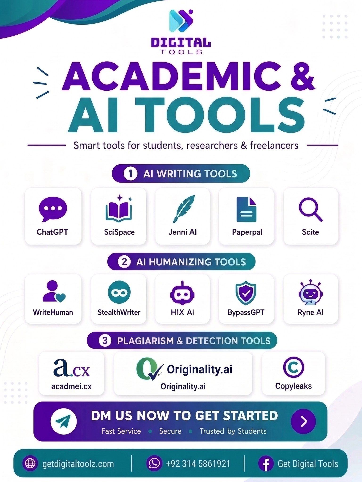 Get.Digital.Tools Facebook ad: Get instant access to top-rated AI writing, humanizing…