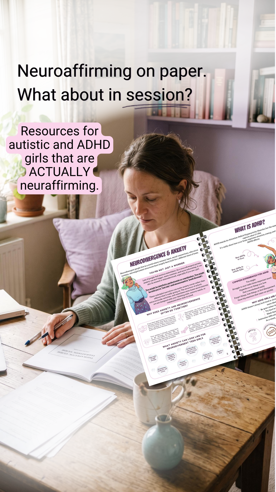 Pocket Psych Facebook ad: Practical Tools for Autistic & ADHD Girls