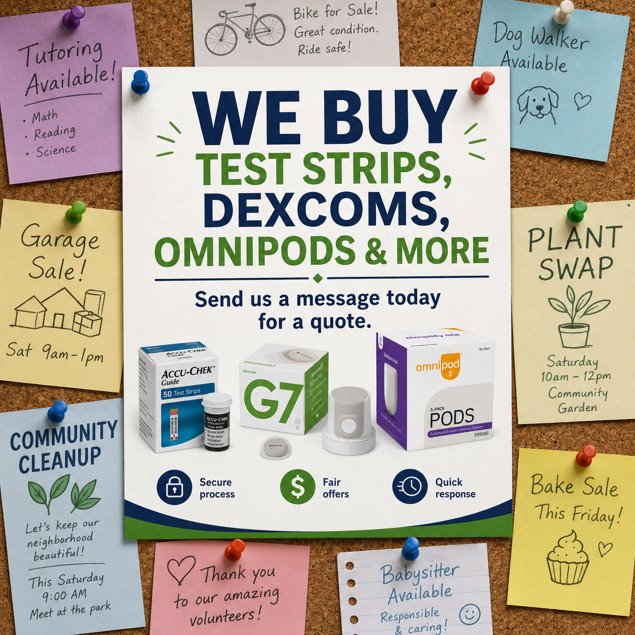 Chicago Cash for Diabetic Supplies Facebook ad