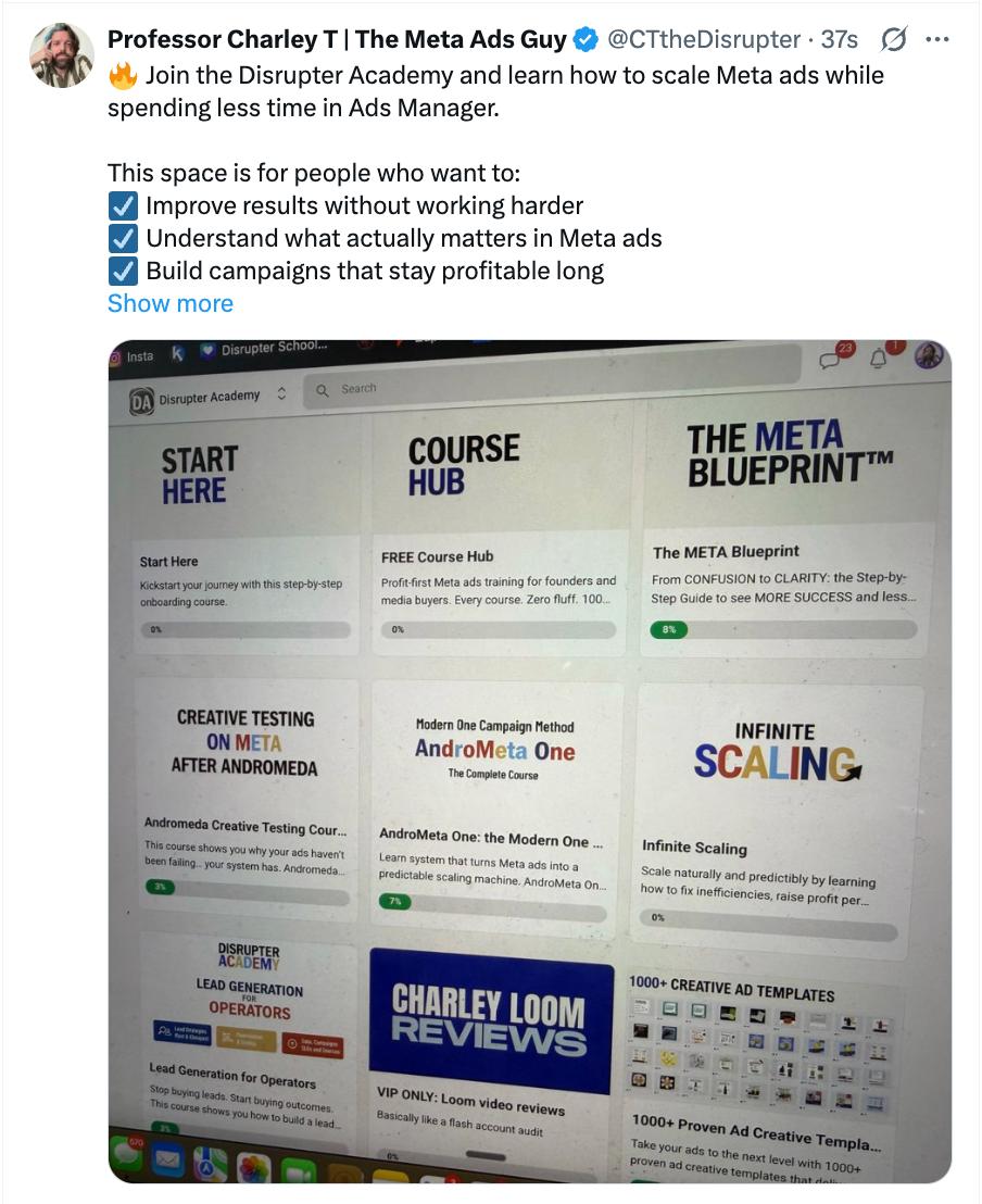 disrupteracademy Facebook ad: Disrupter Academy