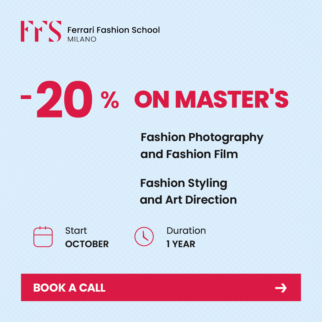 Ferrari Fashion School Facebook ad: -20% off the tuition for the Master's in…