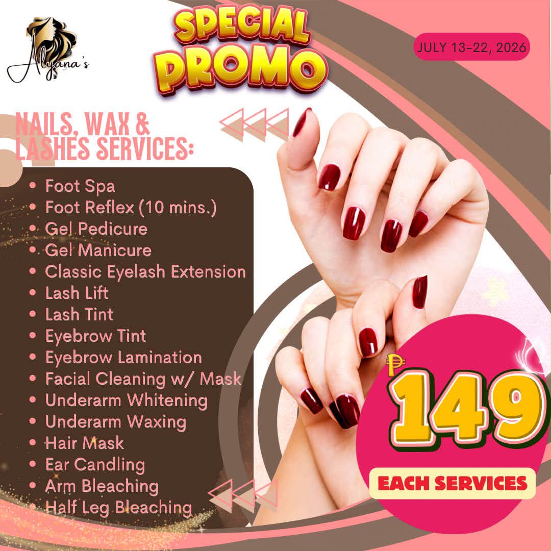 Alyana's Spa, Hair & Beauty Clinic Abucay Branch Facebook ad: ALYANA’s SPECIAL PROMO!