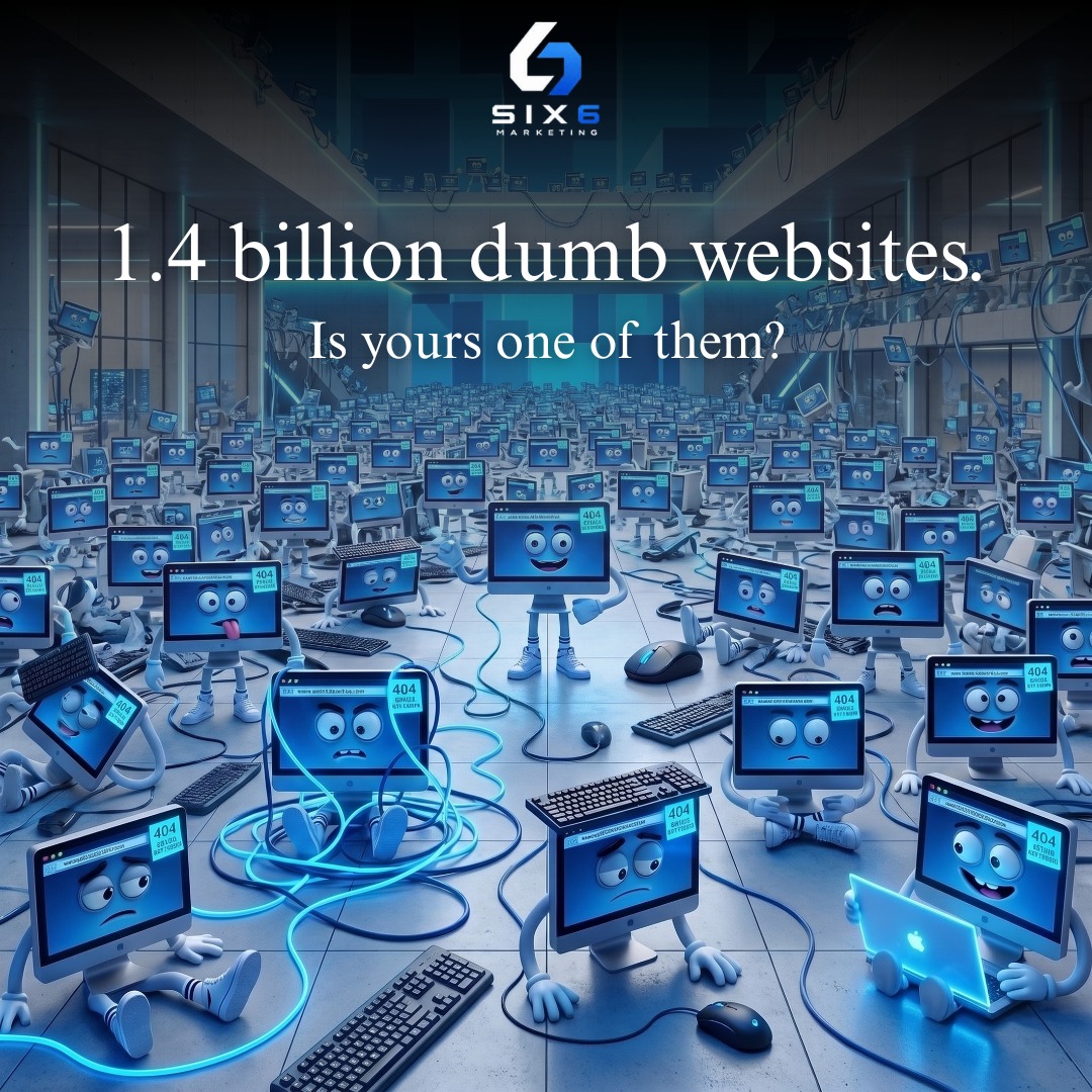 Six6 Marketing Facebook ad: 1.4 Billion Dumb Websites. Is Yours One Of Them?